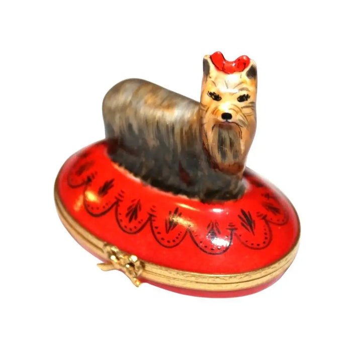Yorkshire terrier, a hand-painted Limoges porcelain box